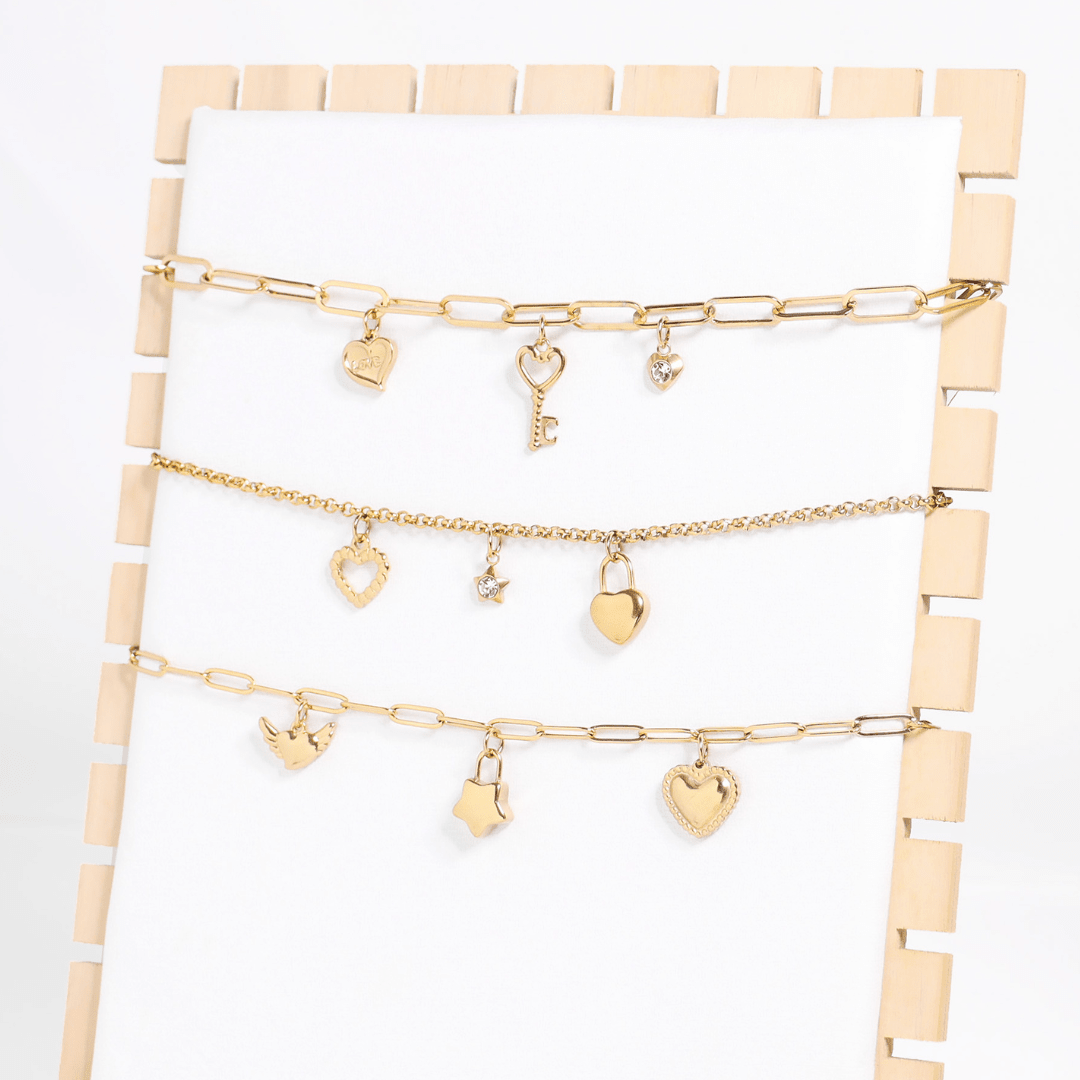 Heart Padlock Charm – 18K Gold PVD Coated Stainless Steel Hypoallergenic Jewelry - charm | Sunflower Soul Boutique
