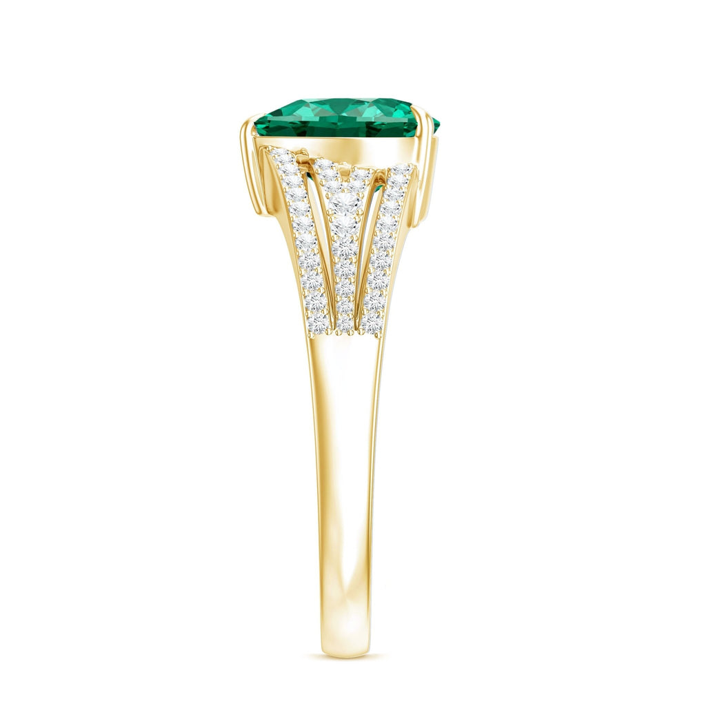 Heart Shape Emerald Ring – 2 Carat Lab Grown Emerald With Diamond Accents