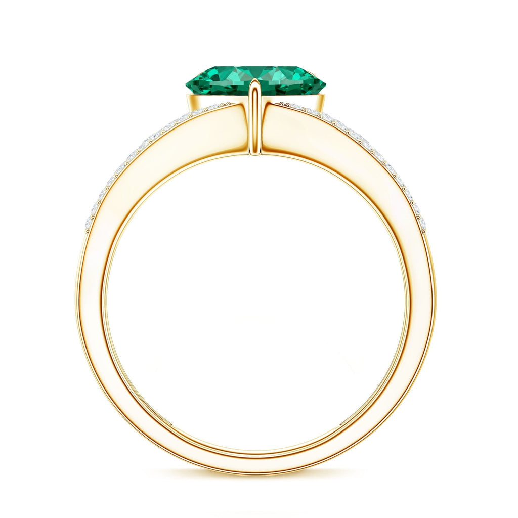 Heart Shape Emerald Ring – 2 Carat Lab Grown Emerald With Diamond Accents