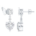 Heart Shaped Lab Grown Diamond Butterfly Drop Earrings