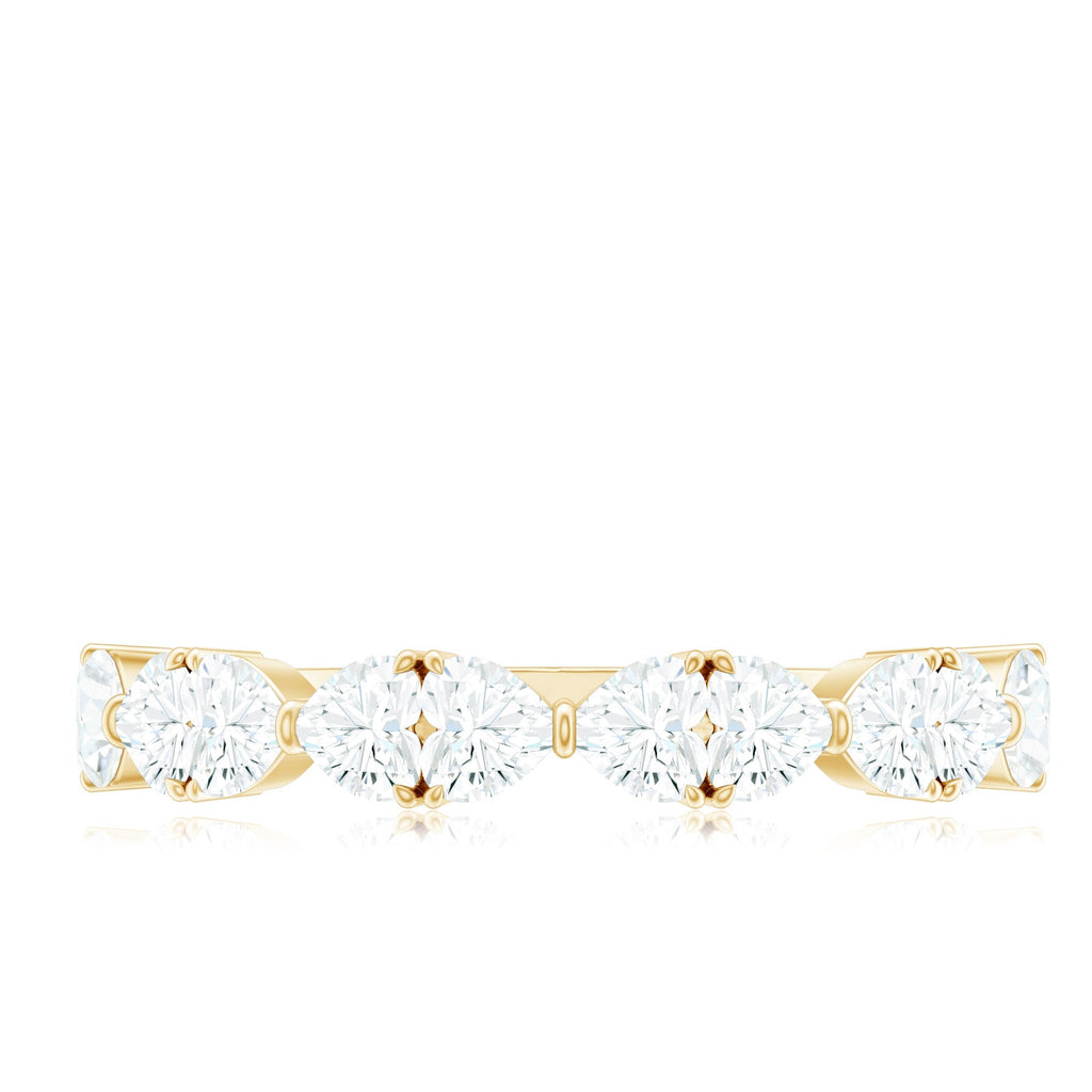 Heart Shaped Moissanite Wedding Band for Women