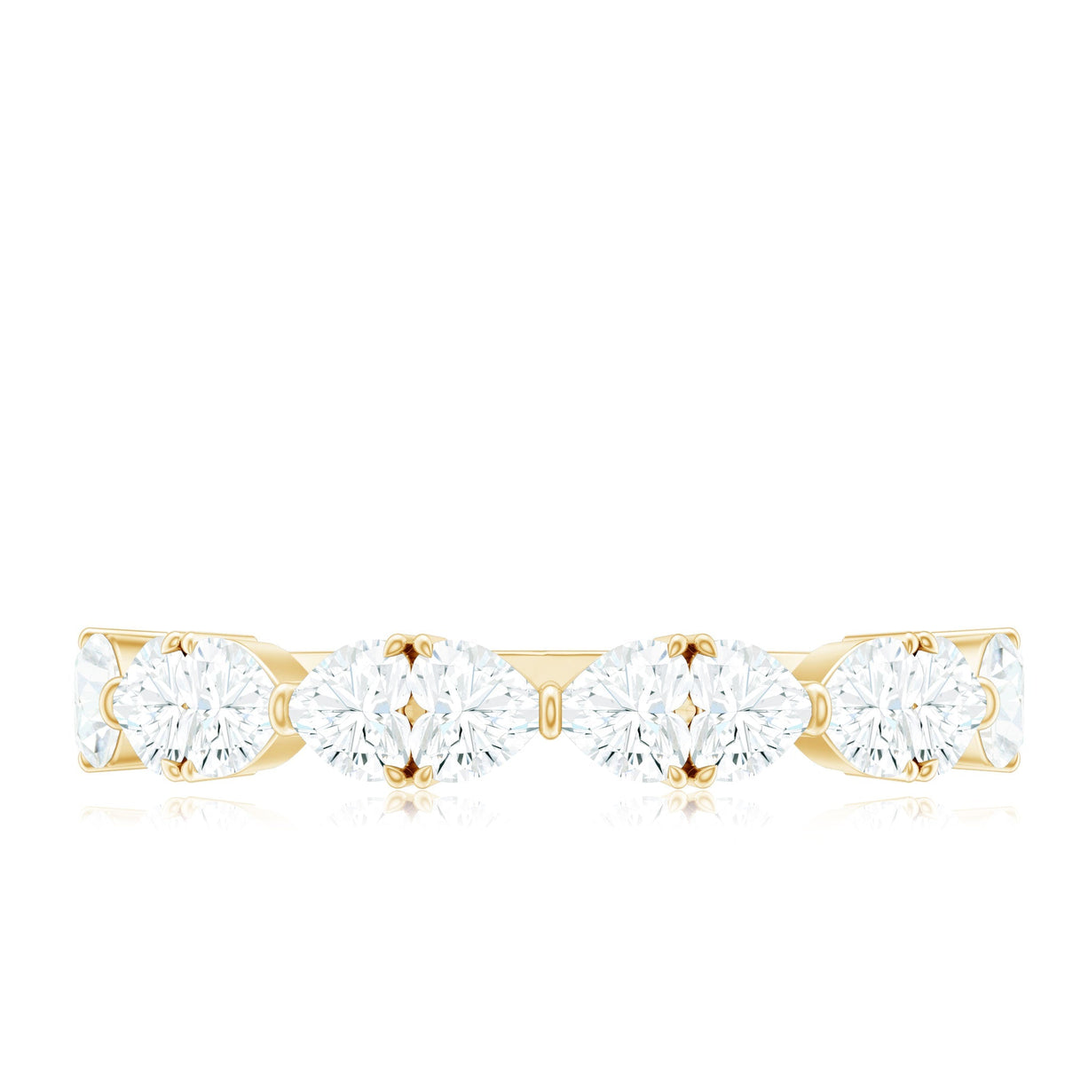Heart Shaped Moissanite Wedding Band for Women
