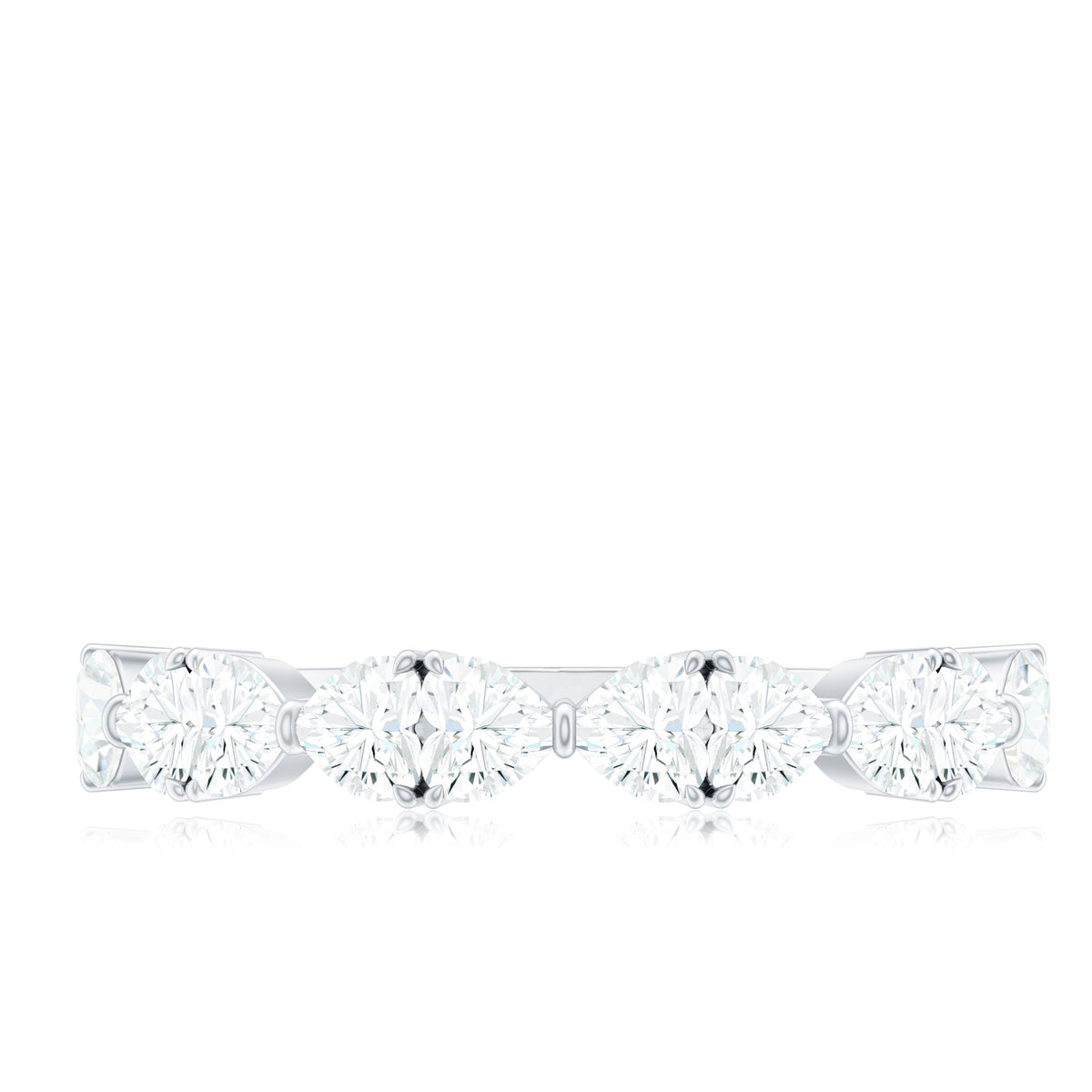 Heart Shaped Moissanite Wedding Band for Women