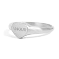 Heart Signet Ring – 18K Gold PVD Stainless Steel Polished Metal Band - Rings | Sunflower Soul Boutique