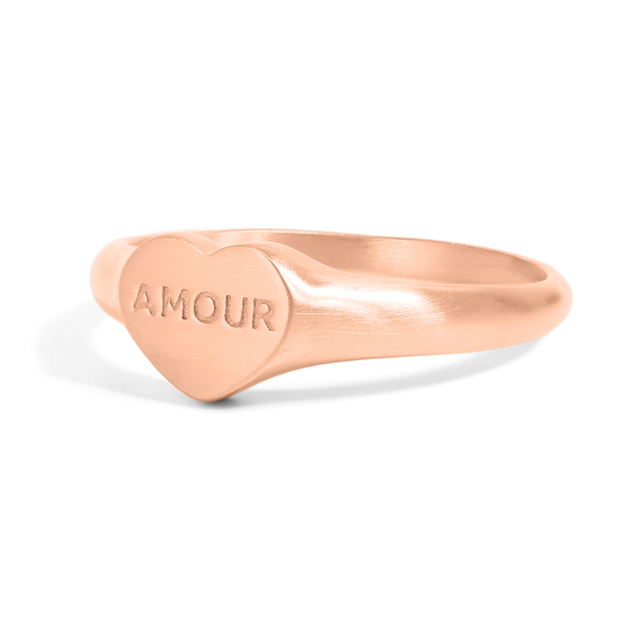 Heart Signet Ring – 18K Gold PVD Stainless Steel Polished Metal Band - Rings | Sunflower Soul Boutique