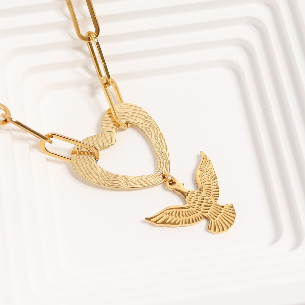 18K Gold Eagle Charm – Durable Stainless Steel PVD Coated Pendant Jewelry