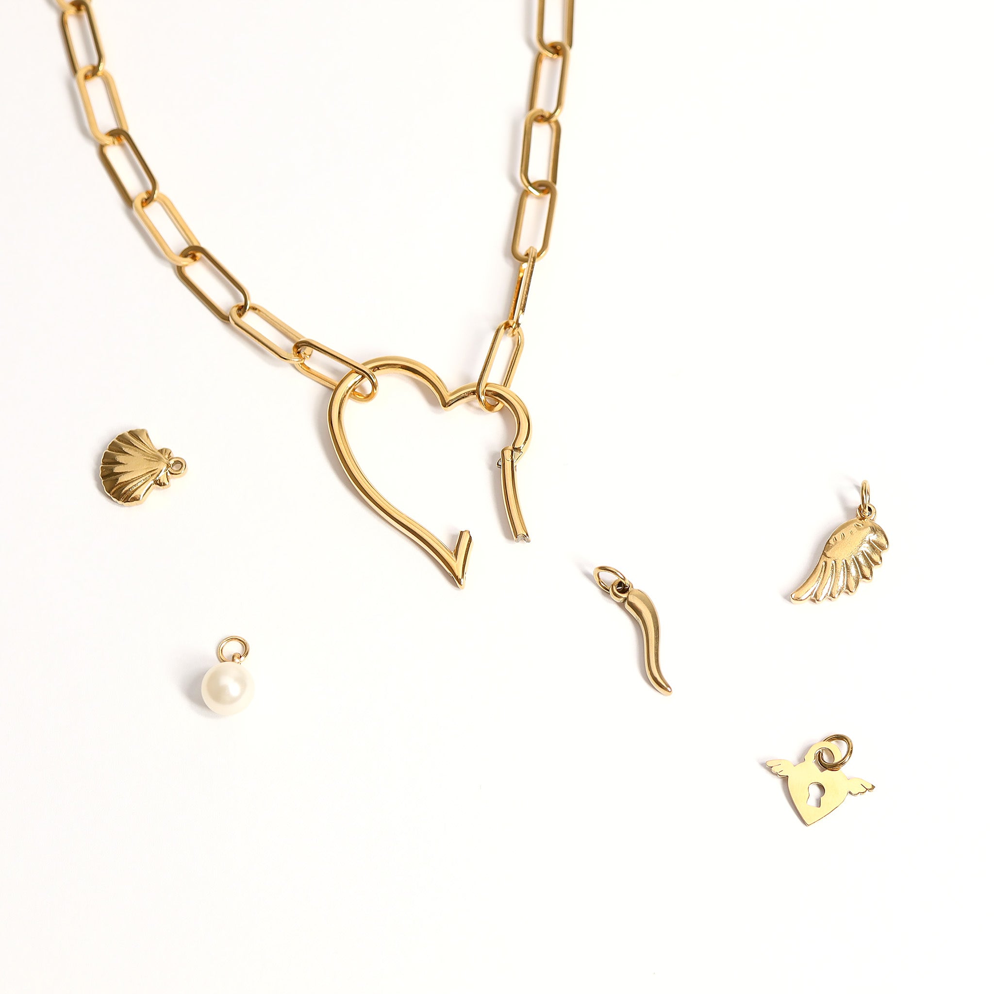 Angel Wing Charm – 18K Gold Stainless Steel Small Pendant Accessory for Bracelets