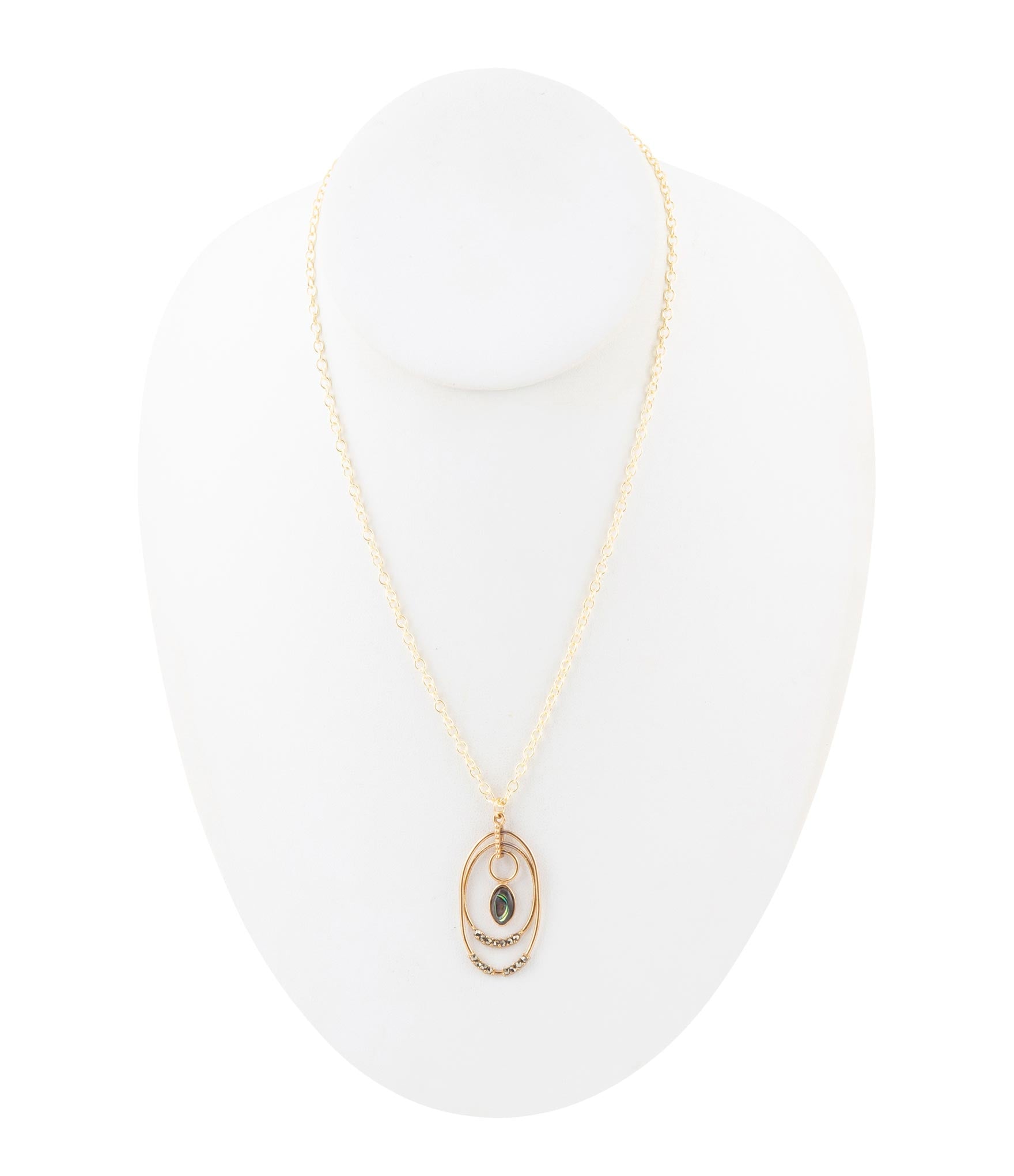 Henley Blue Abalone Golden Pendant Necklace
