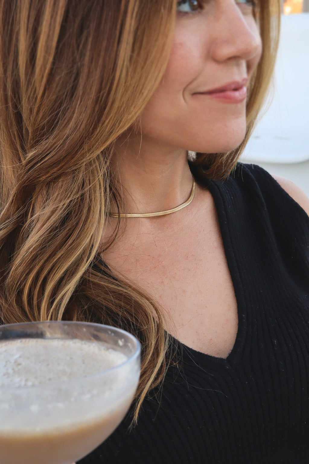 Herringbone Chain Necklace – 18K Gold Flat Waterproof Stainless Steel Jewelry - Chain | Sunflower Soul Boutique