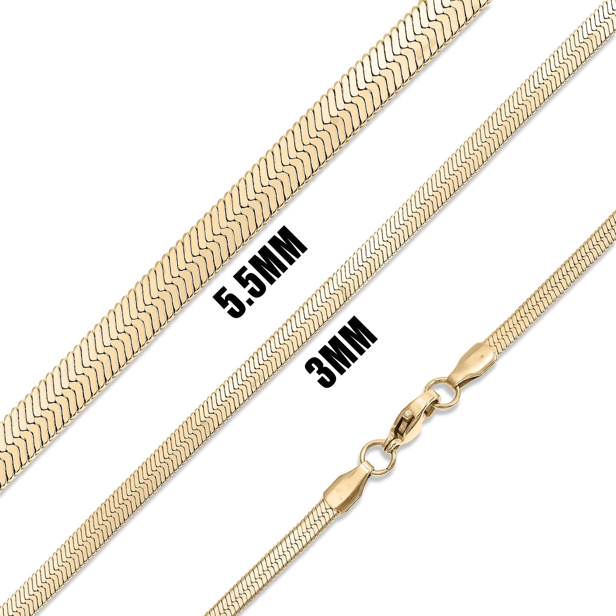 Herringbone Chain Necklace – 18K Gold Flat Waterproof Stainless Steel Jewelry - Chain | Sunflower Soul Boutique