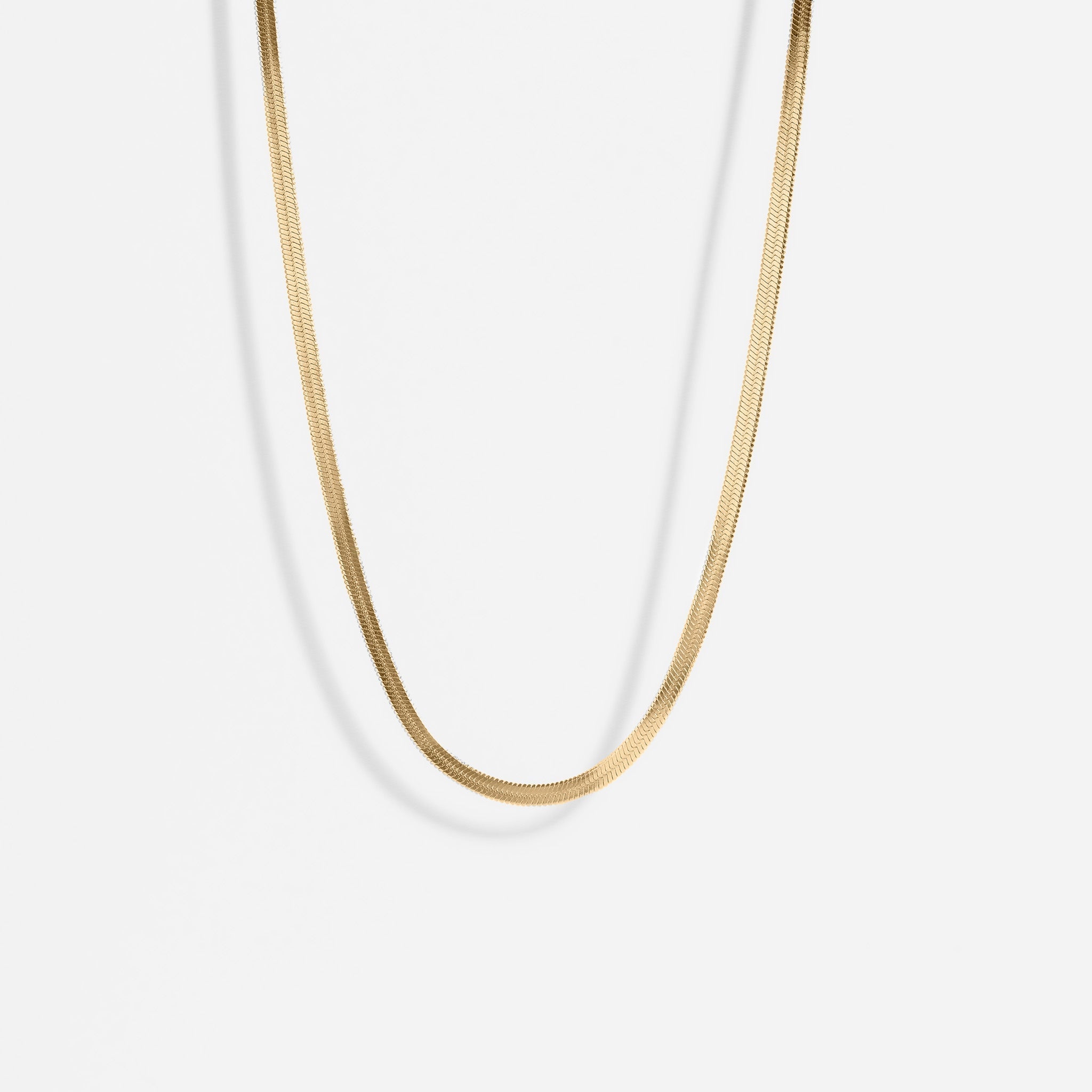 Herringbone Chain Necklace – 18K Gold Flat Waterproof Stainless Steel Jewelry - Chain | Sunflower Soul Boutique