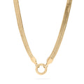 Herringbone Charm Keeper – 18K Gold Stainless Steel Necklace With Durable Charm Holder - Necklace | Sunflower Soul Boutique