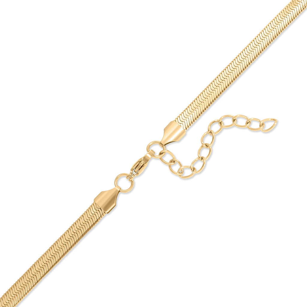 Herringbone Charm Keeper – 18K Gold Stainless Steel Necklace With Durable Charm Holder - Necklace | Sunflower Soul Boutique