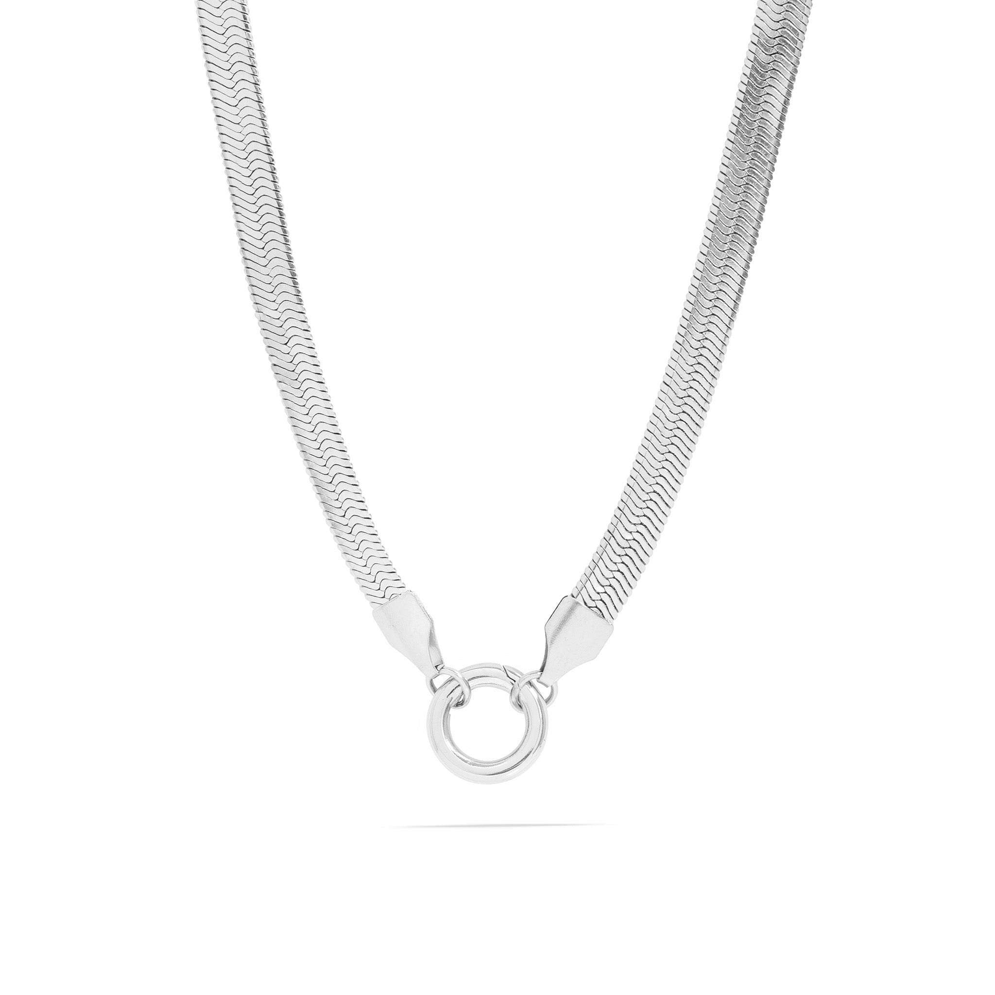 Herringbone Charm Keeper – 18K Gold Stainless Steel Necklace With Durable Charm Holder - Necklace | Sunflower Soul Boutique
