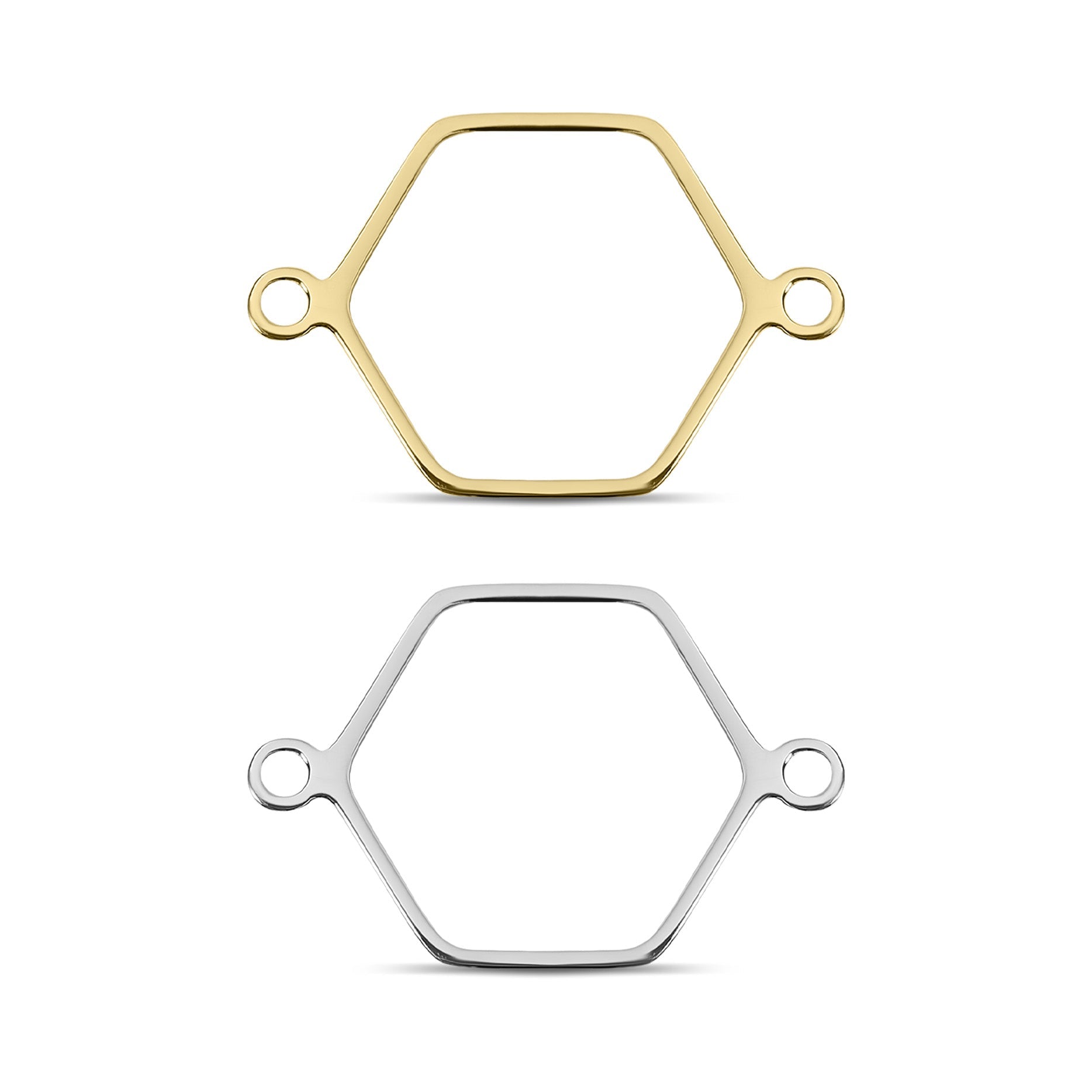 Hexagon Connector Charms – 18K Gold PVD Coated Stainless Steel Jewelry Connectors - Charms | Sunflower Soul Boutique