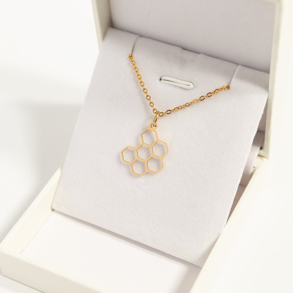 Honeycomb Charm – 18K Gold Charm Waterproof Stainless Steel Pendant for Bracelets