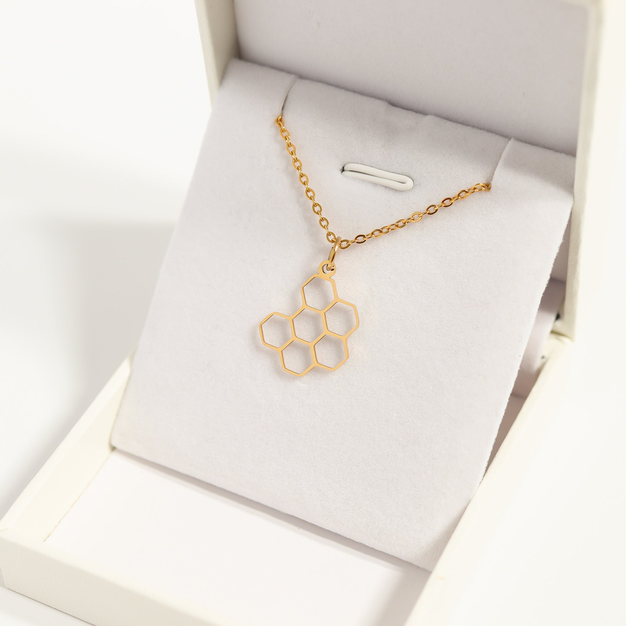 Honeycomb Charm – 18K Gold Charm Waterproof Stainless Steel Pendant for Bracelets