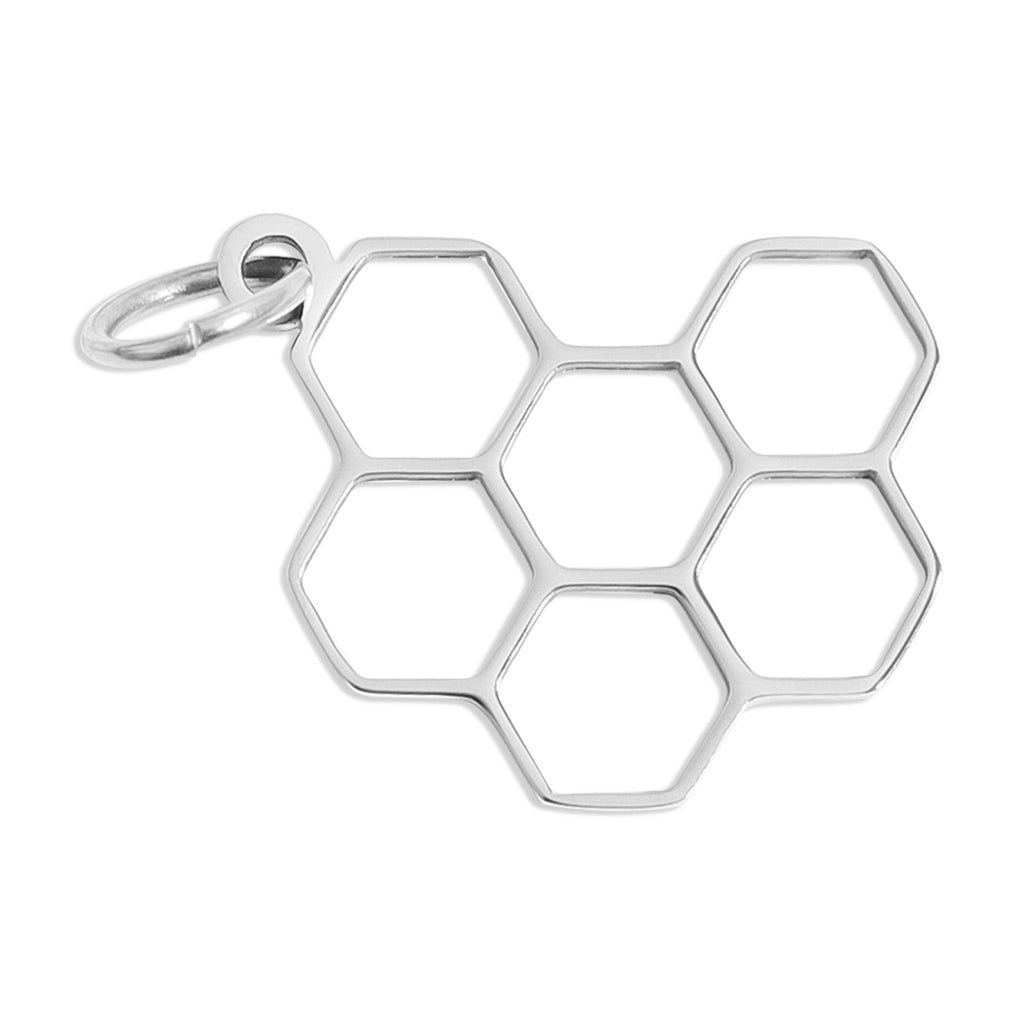 Honeycomb Charm – 18K Gold Charm Waterproof Stainless Steel Pendant for Bracelets