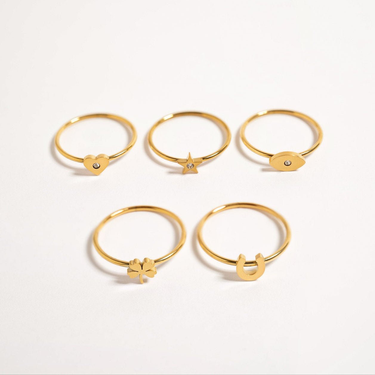 Horseshoe Symbol Ring - 18K Gold Stainless Steel | Hypoallergenic Stackable Jewelry - Ring | Sunflower Soul Boutique