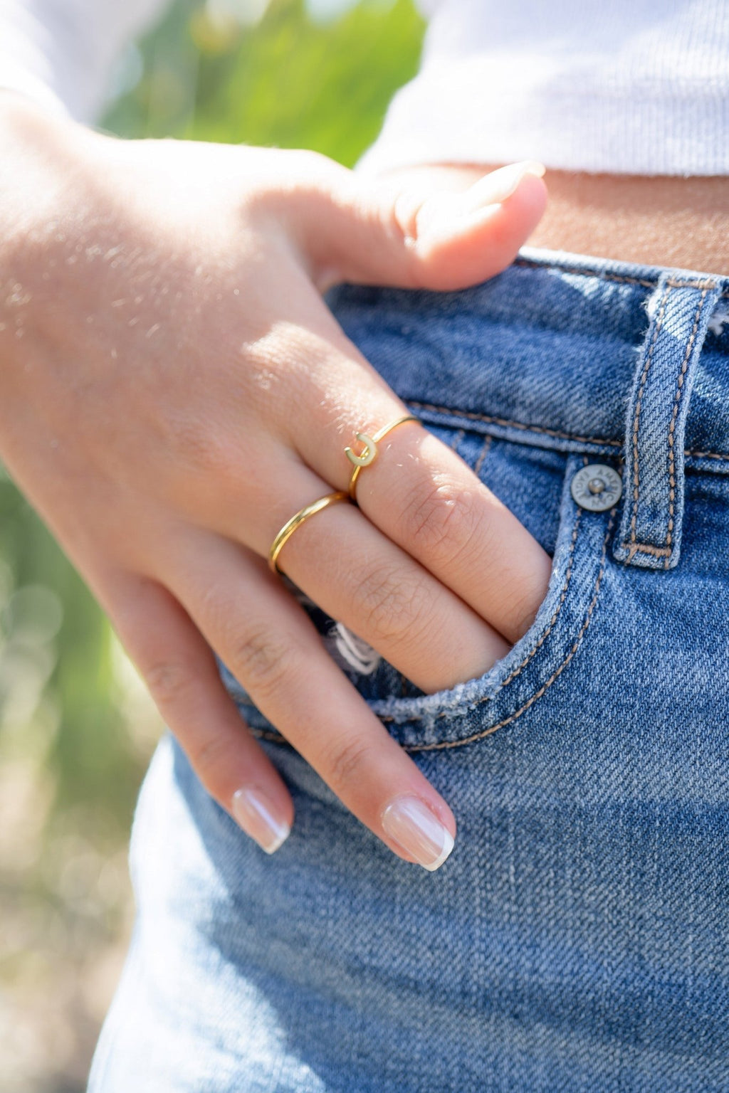 Horseshoe Symbol Ring - 18K Gold Stainless Steel | Hypoallergenic Stackable Jewelry - Ring | Sunflower Soul Boutique