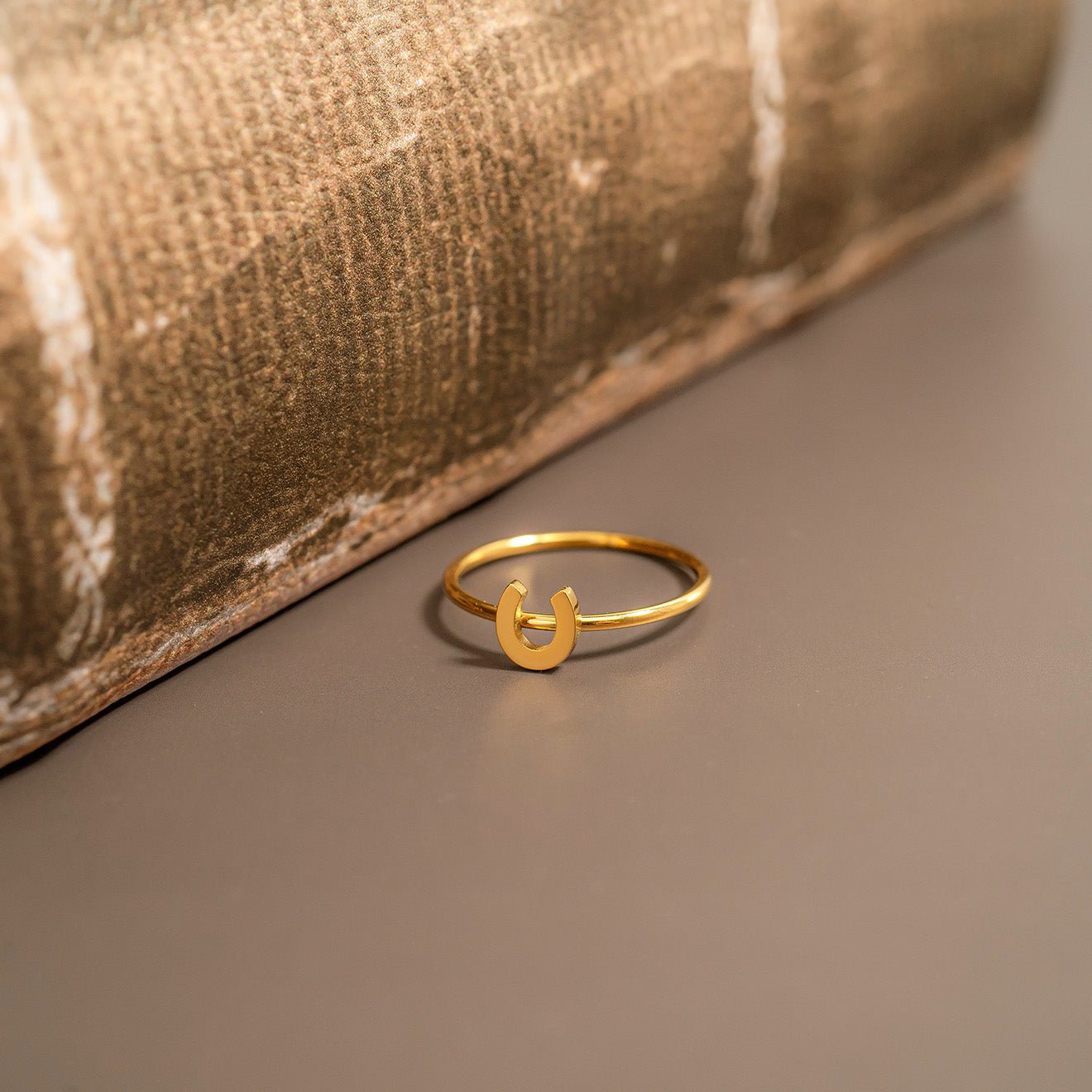 Horseshoe Symbol Ring - 18K Gold Stainless Steel | Hypoallergenic Stackable Jewelry - Ring | Sunflower Soul Boutique