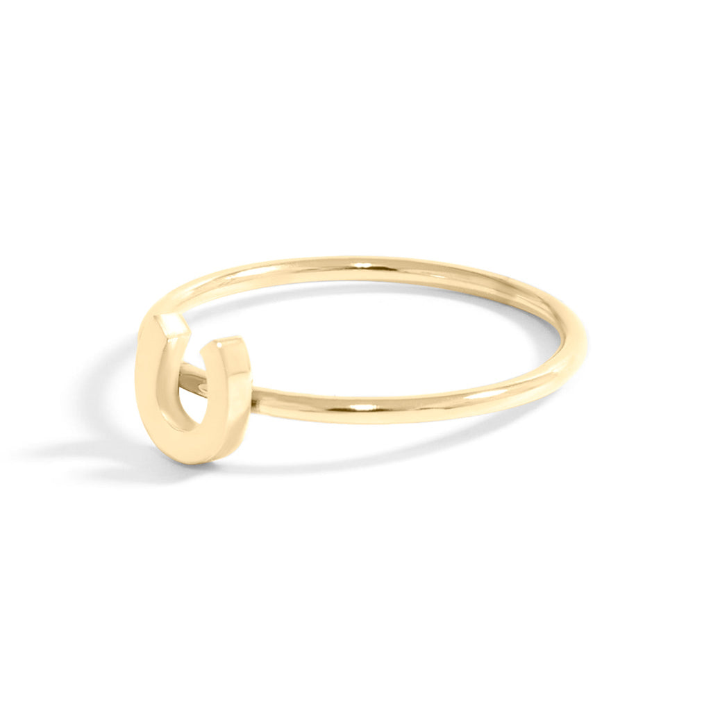 Horseshoe Symbol Ring - 18K Gold Stainless Steel | Hypoallergenic Stackable Jewelry - Ring | Sunflower Soul Boutique