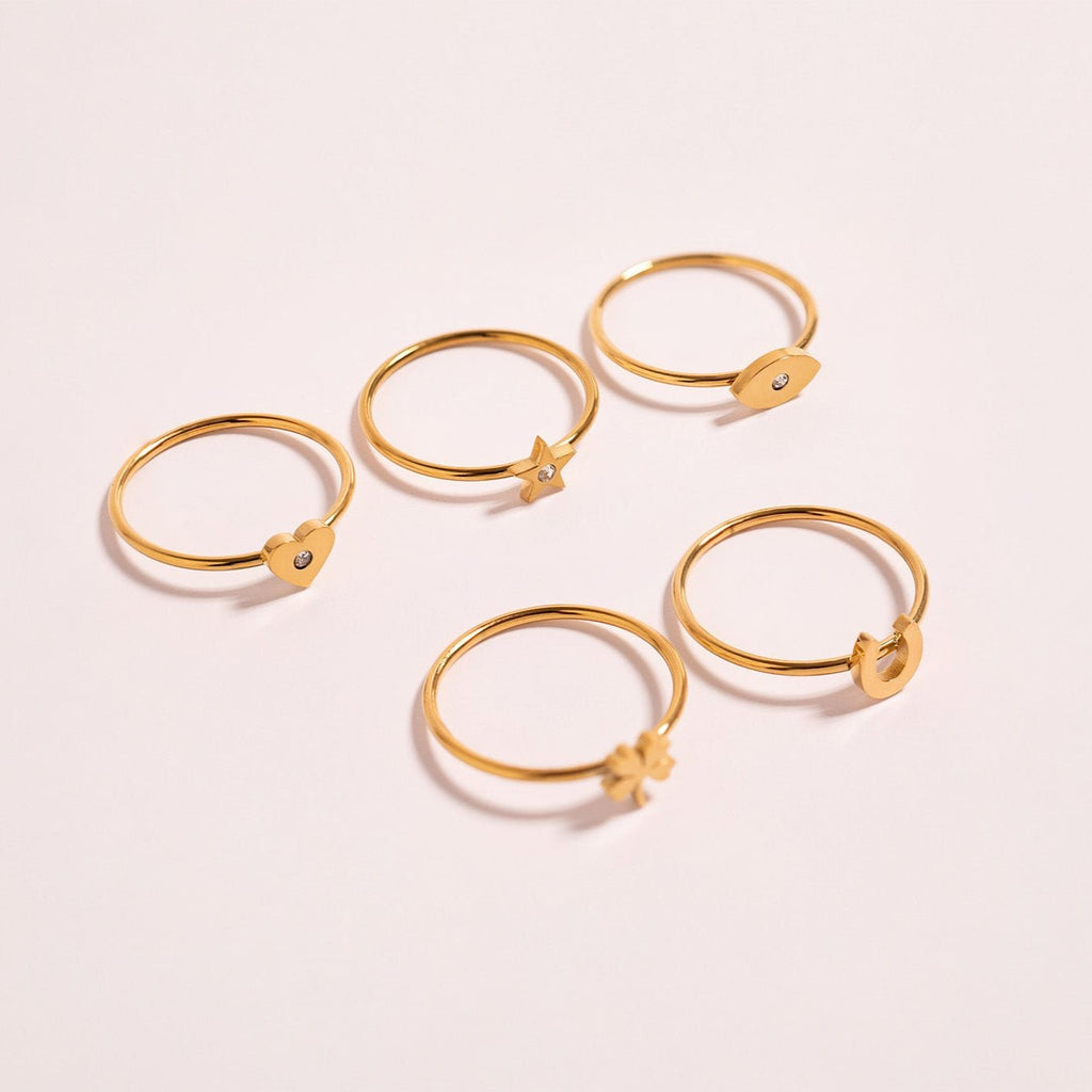 Horseshoe Symbol Ring - 18K Gold Stainless Steel | Hypoallergenic Stackable Jewelry - Ring | Sunflower Soul Boutique
