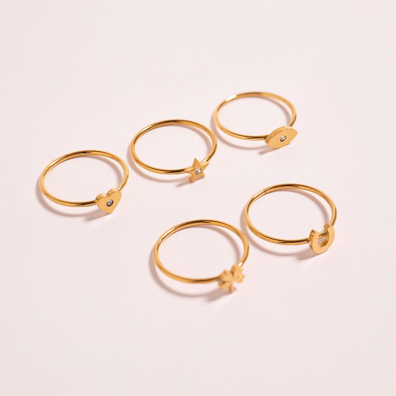 Horseshoe Symbol Ring - 18K Gold Stainless Steel | Hypoallergenic Stackable Jewelry - Ring | Sunflower Soul Boutique