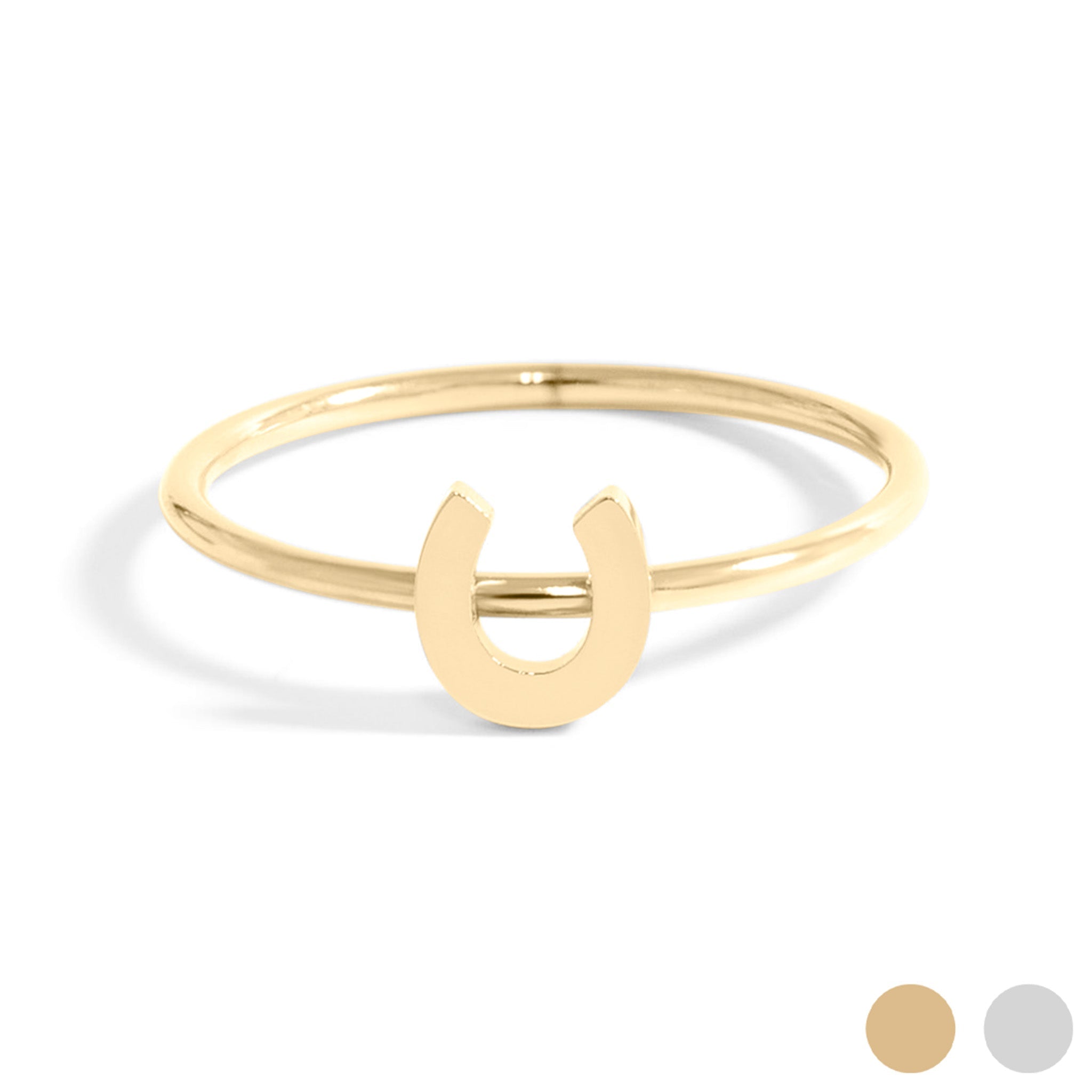 Horseshoe Symbol Ring - 18K Gold Stainless Steel | Hypoallergenic Stackable Jewelry - Ring | Sunflower Soul Boutique
