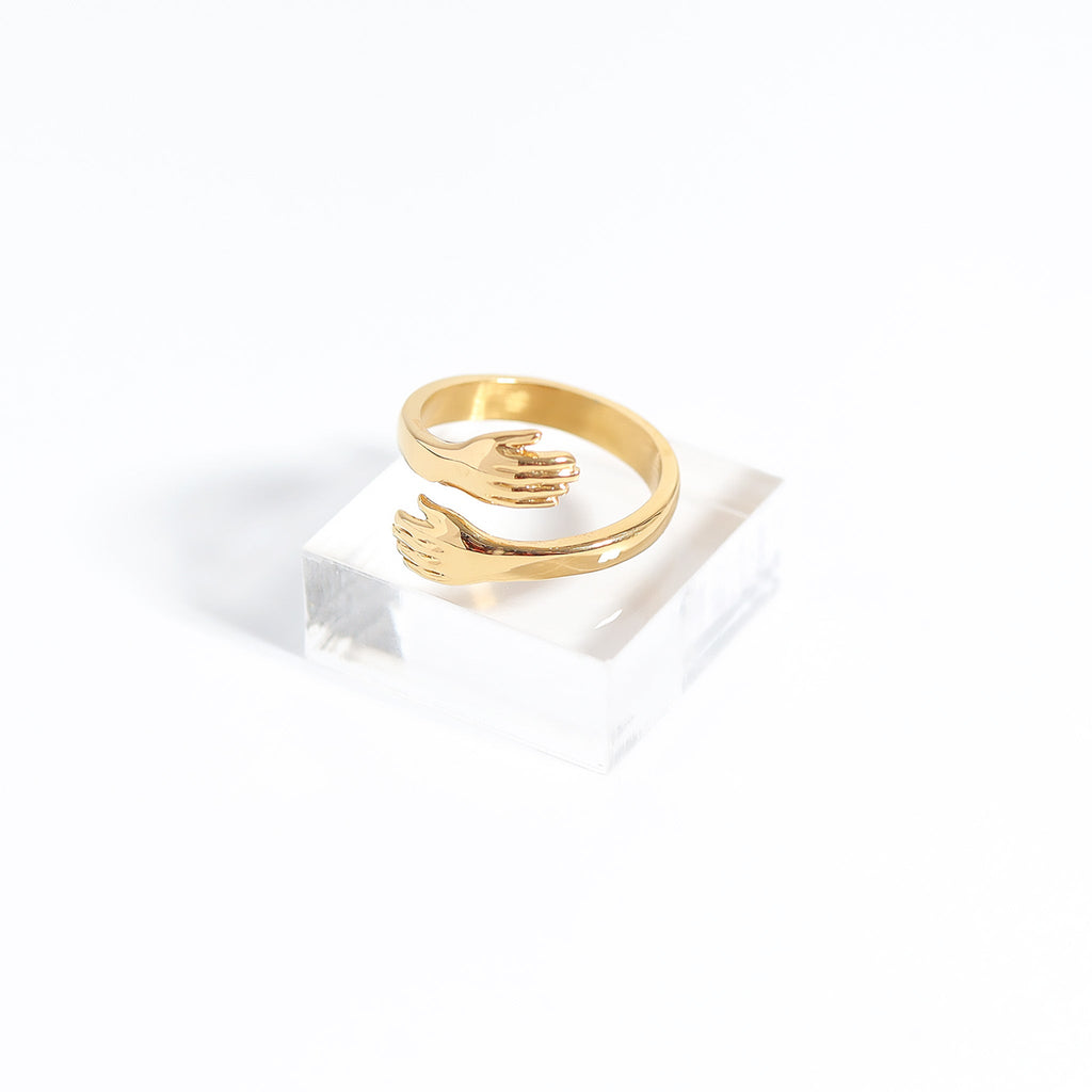 Gold Hug Ring – 18K Gold Durable Stainless Steel Ring | Hypoallergenic Jewelry Gift