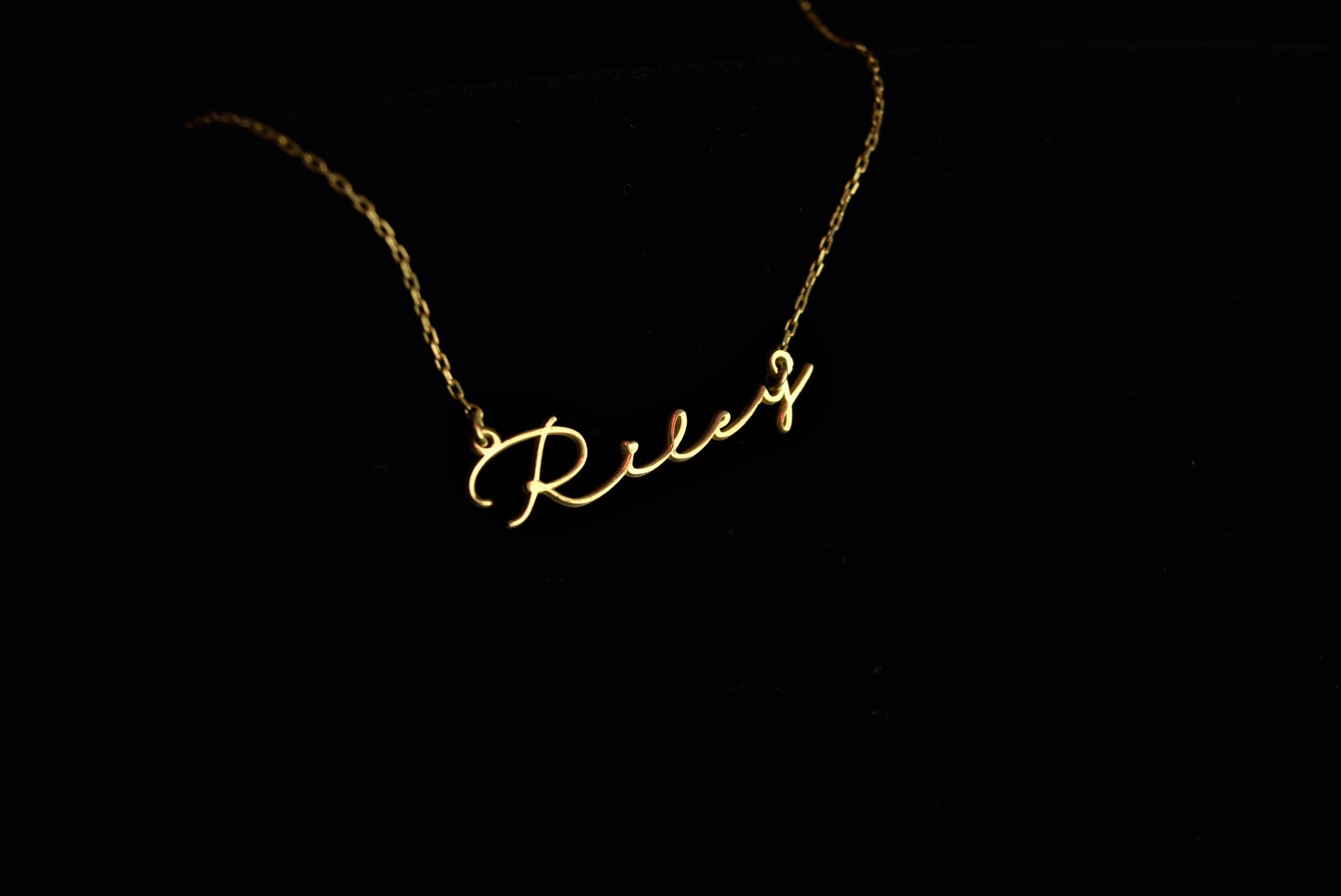 Custom Name Necklace, Sterling Silver Dainty Signature Necklace