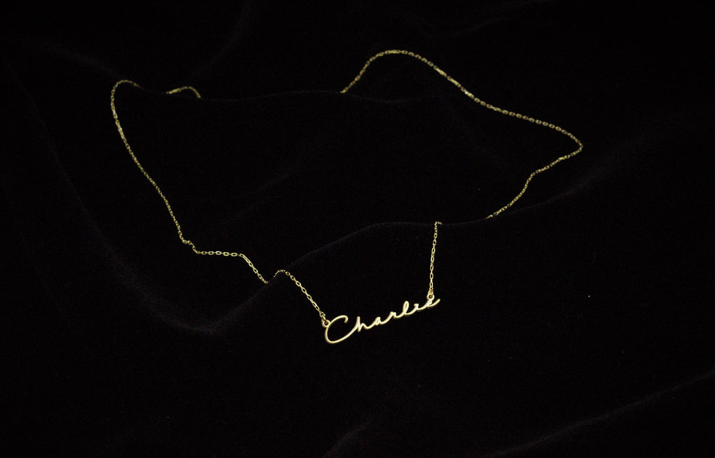 Custom Name Necklace, Sterling Silver Dainty Signature Necklace