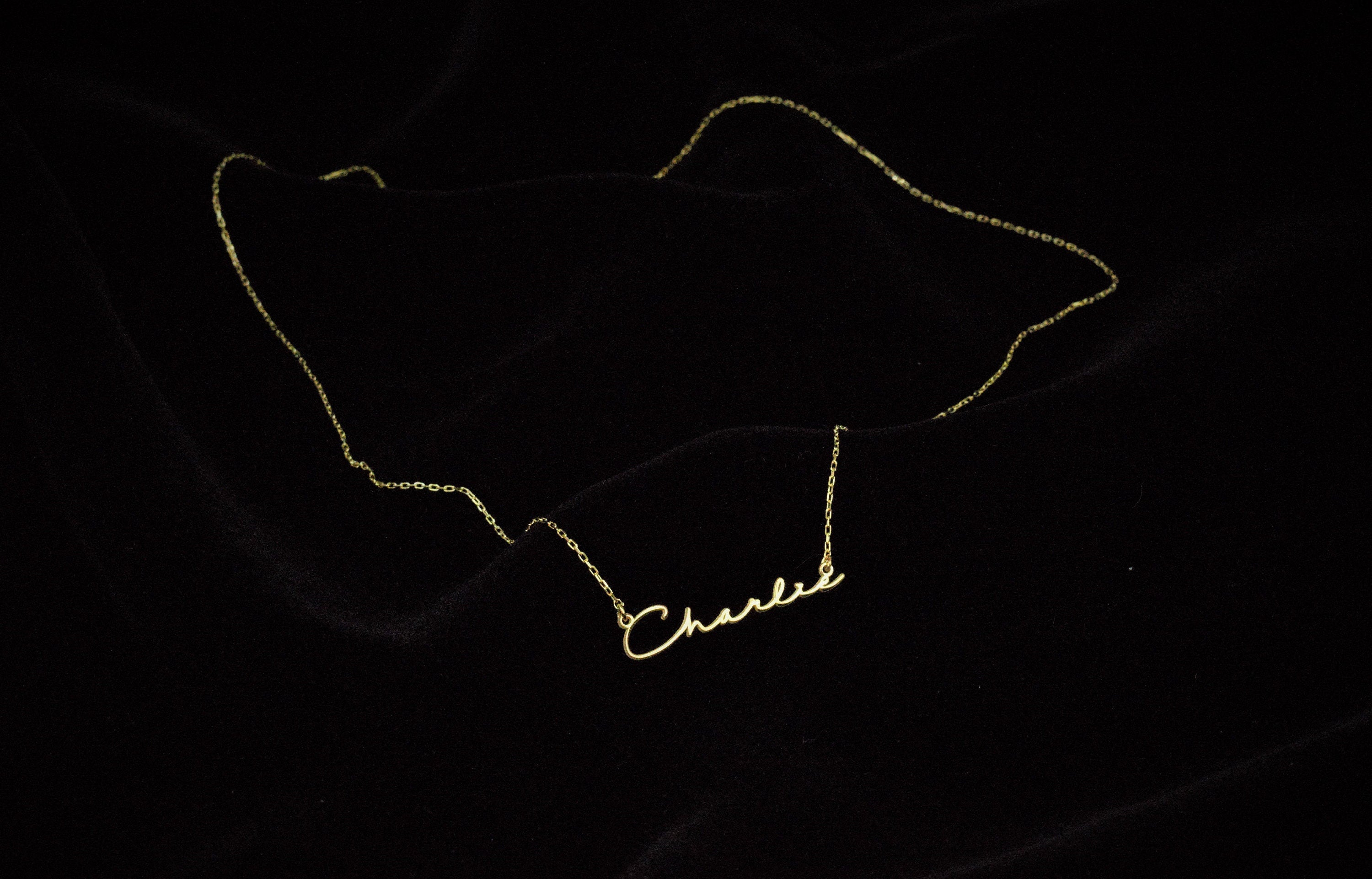 Custom Name Necklace, Sterling Silver Dainty Signature Necklace