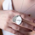 Personalized Fingerprint Necklace, Sterling Silver Oval Memorial