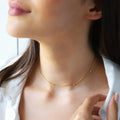 Gold Beaded Satellite Necklace, Sterling Silver Dainty Chain