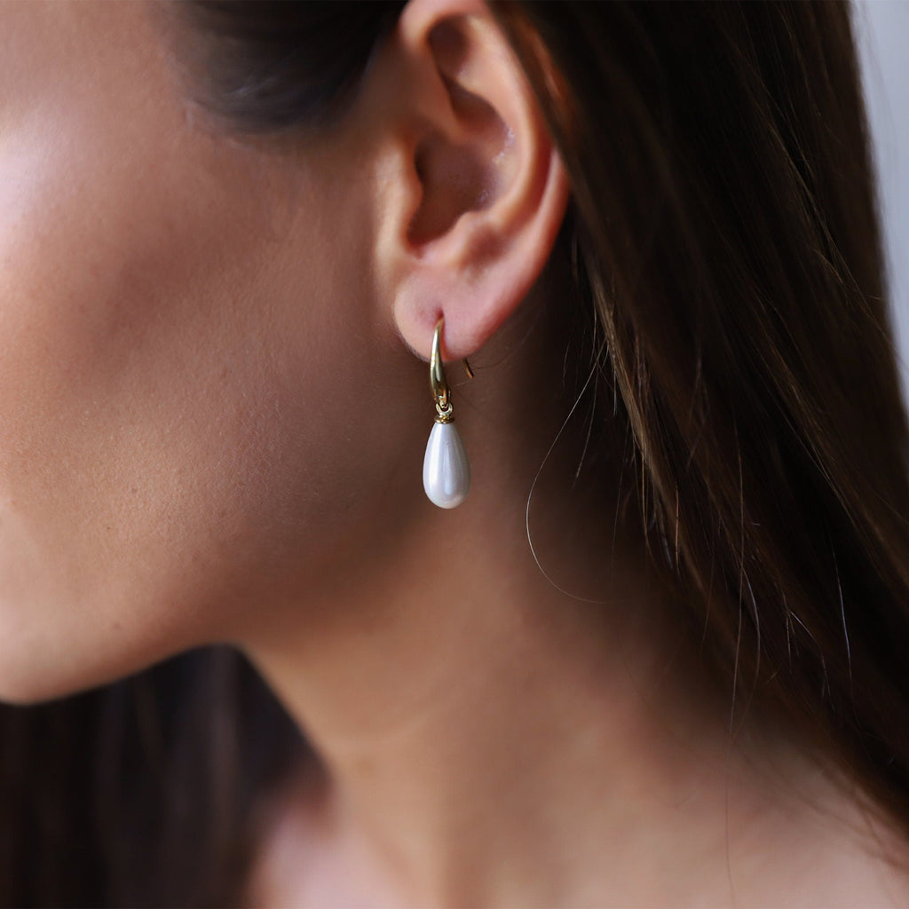 Mother Of Pearl Earrings, 925 Sterling Silver Drop Earrings