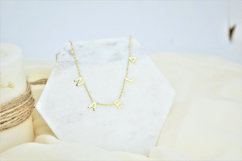 Personalized Initial Necklace, Sterling Silver Letter Necklace