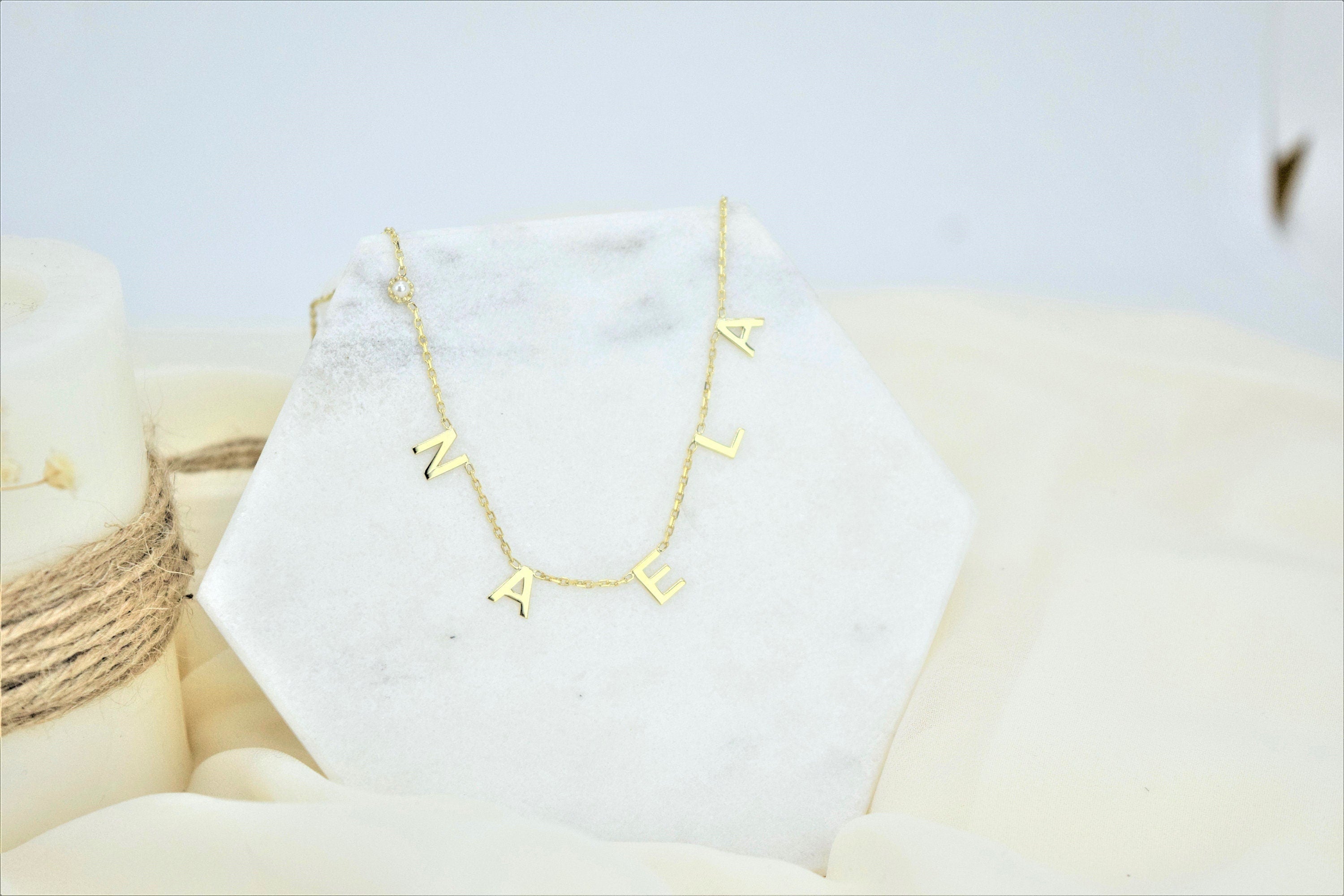 Personalized Initial Necklace, Sterling Silver Letter Necklace