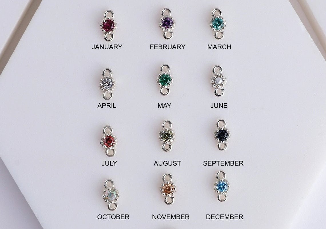 Hummingbird Birthstone Necklace, 925 Sterling Silver Bird Pendant