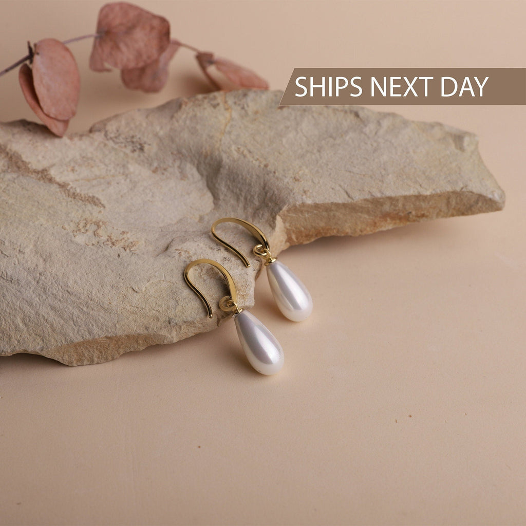 Mother Of Pearl Earrings, 925 Sterling Silver Drop Earrings