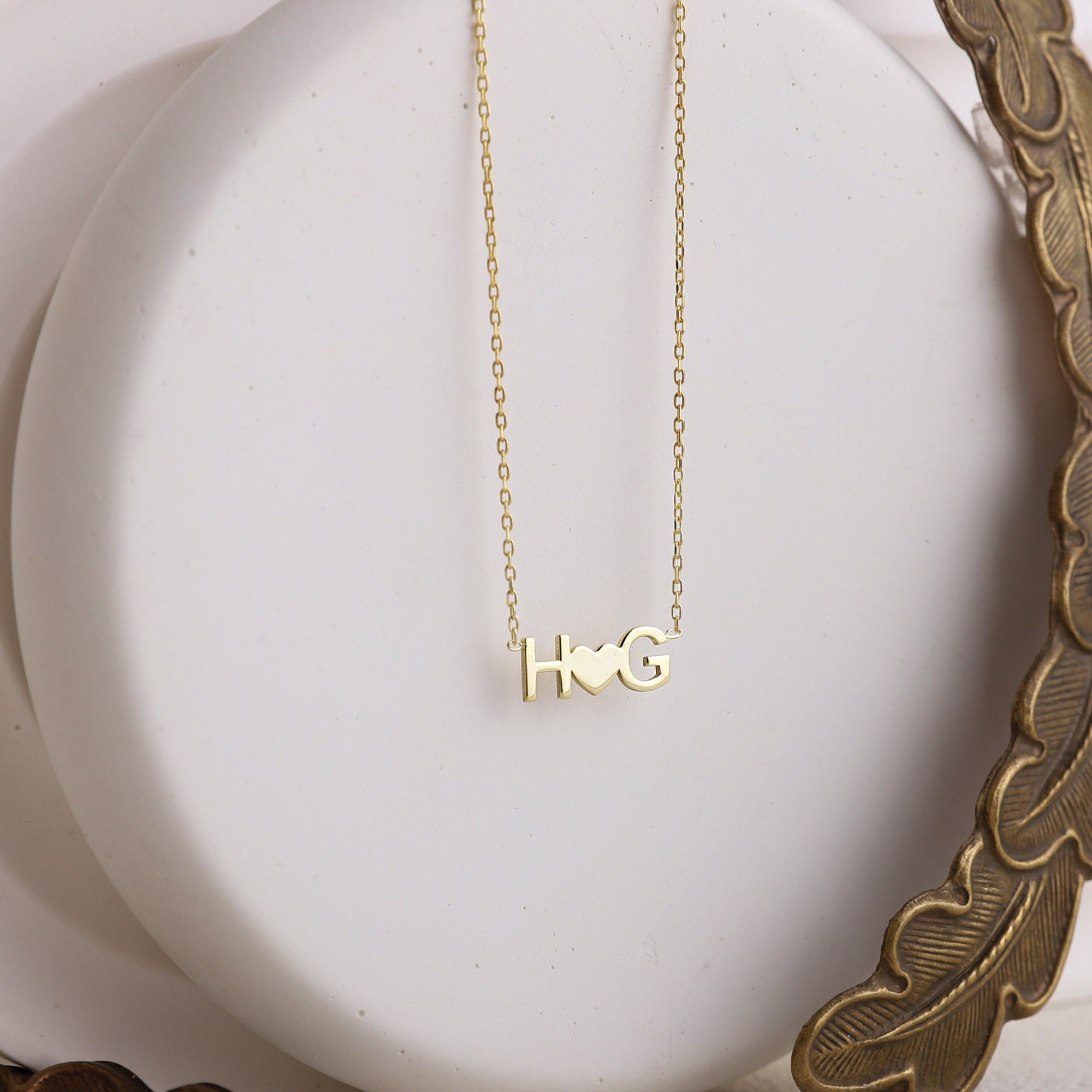 Heart Initial Birthstone Necklace, Sterling Silver Necklace