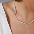 Personalized Pearl Name Necklace, 925 Sterling Silver, Handmade