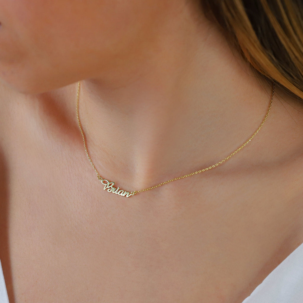 Couples Name Necklace, 925 Sterling Silver Handmade Jewelry Gift