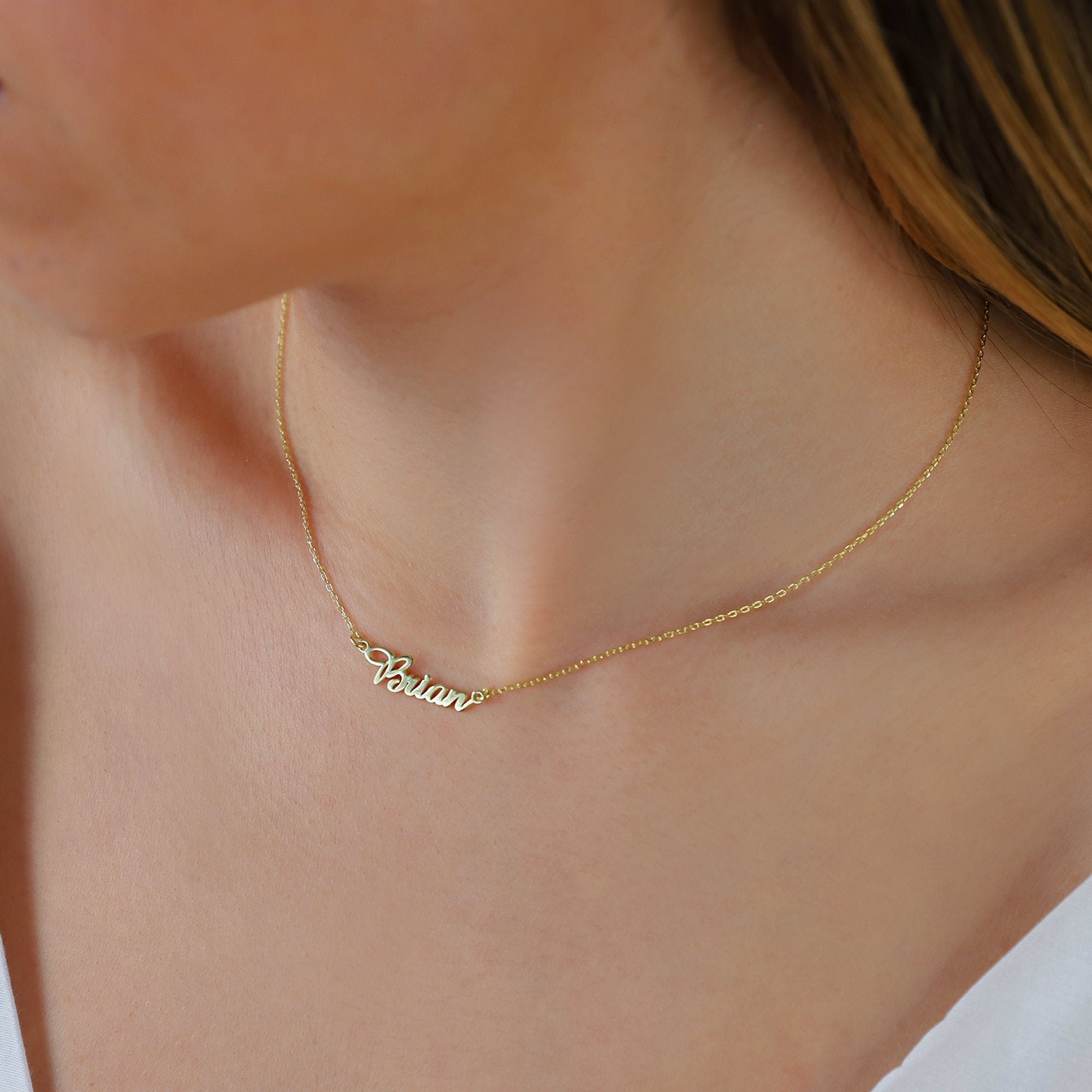 Couples Name Necklace, 925 Sterling Silver Handmade Jewelry Gift