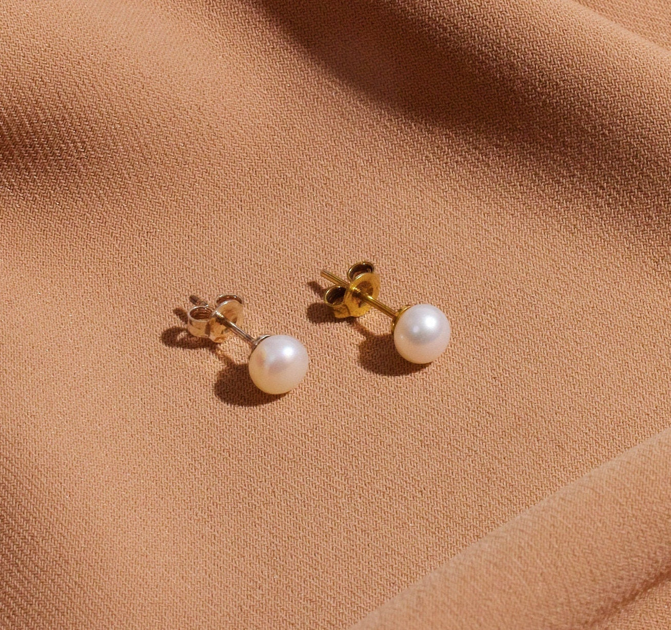 Pearl Stud Earrings, Sterling Silver Freshwater Pearl Earrings