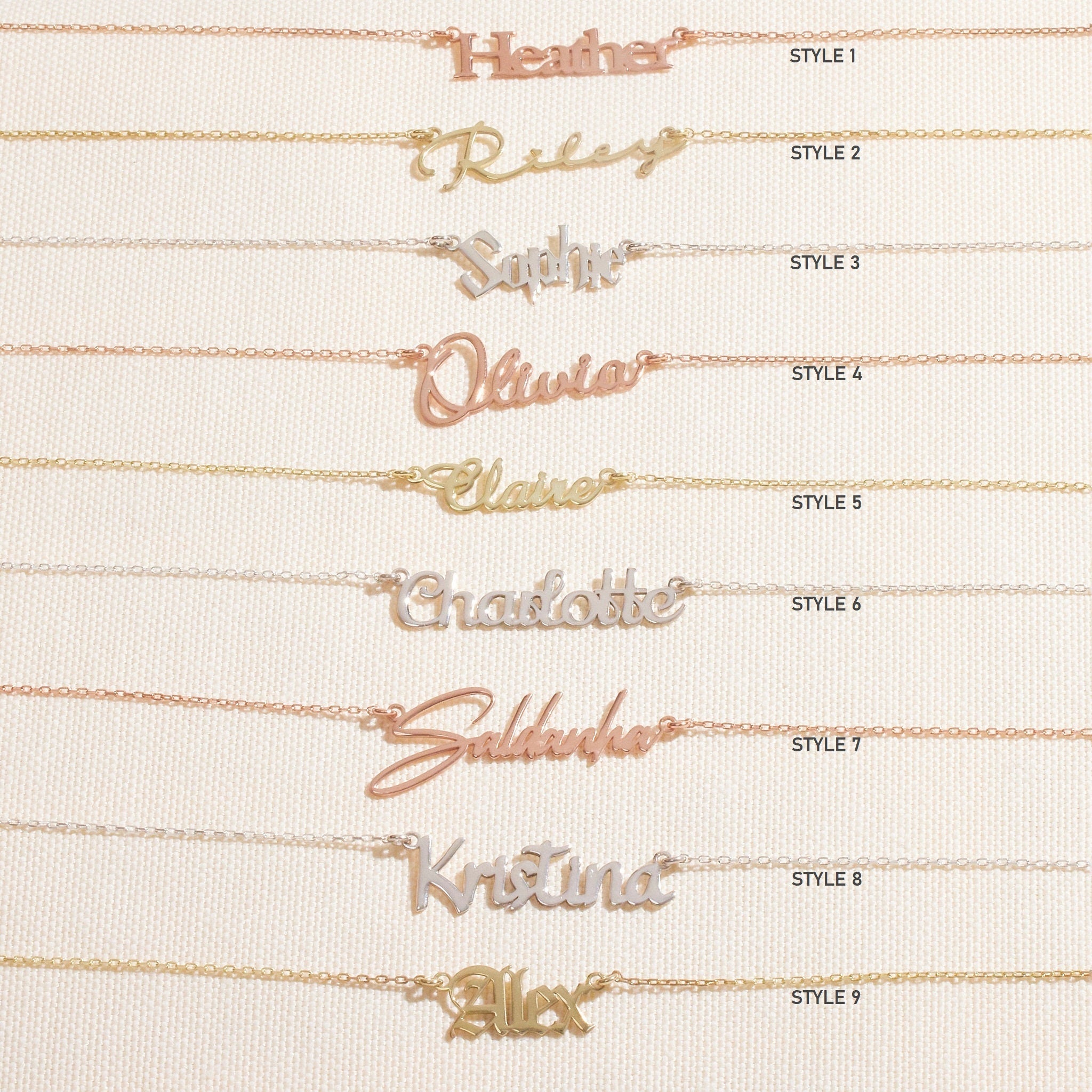 Custom Gold Name Necklace, 14K Gold Filled, Autumn Font