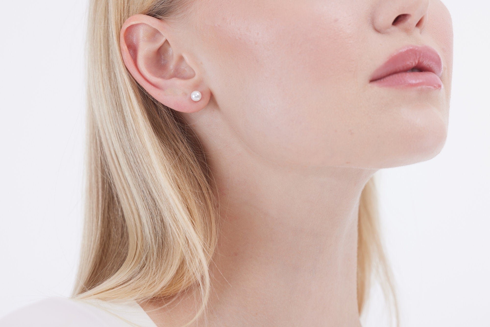 Pearl Stud Earrings, Sterling Silver Freshwater Pearl Earrings