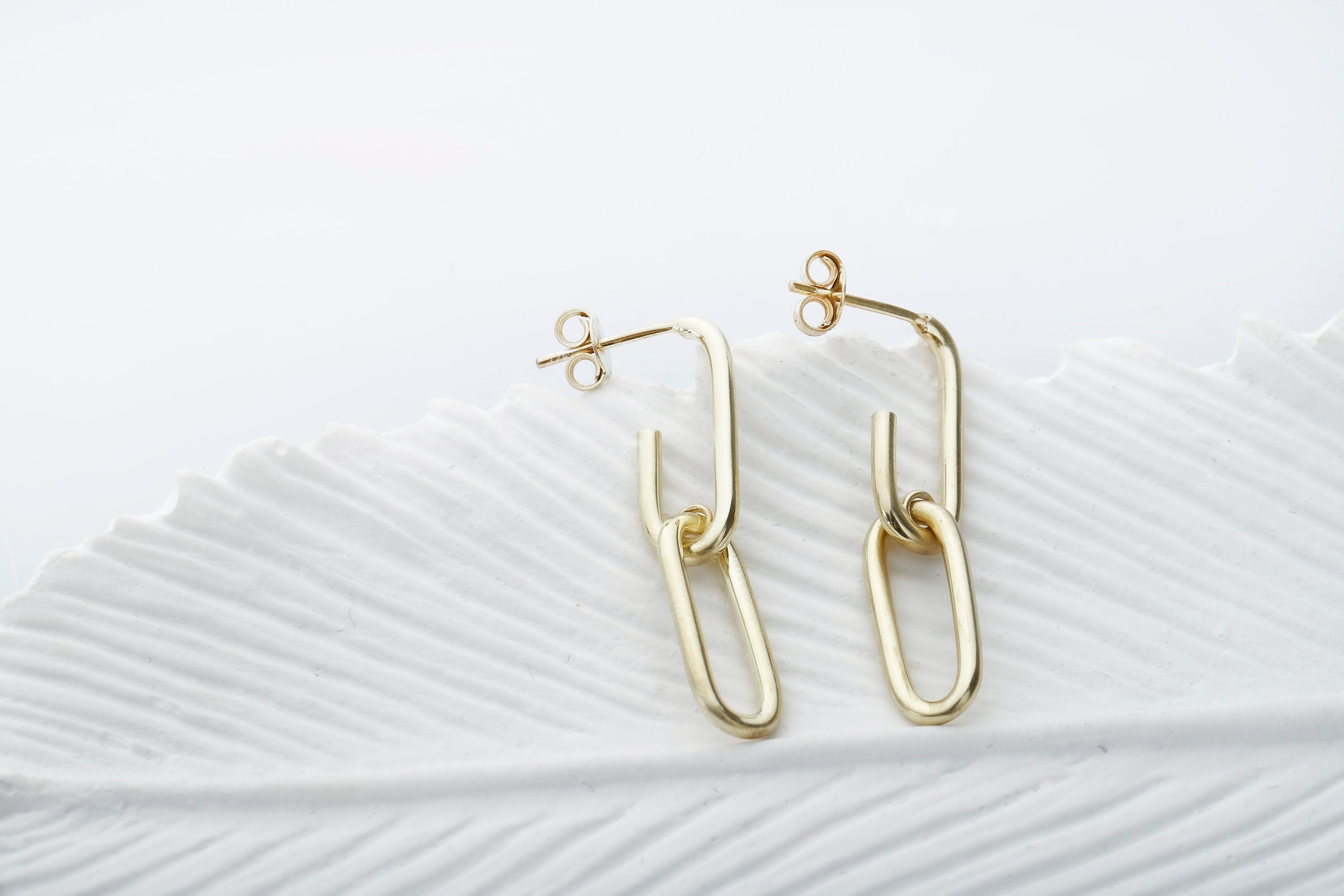 Chunky Link Chain Earrings, Sterling Silver Statement Earrings