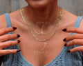 Figaro Chain Necklace, 925 Sterling Silver, 14K Gold Finish