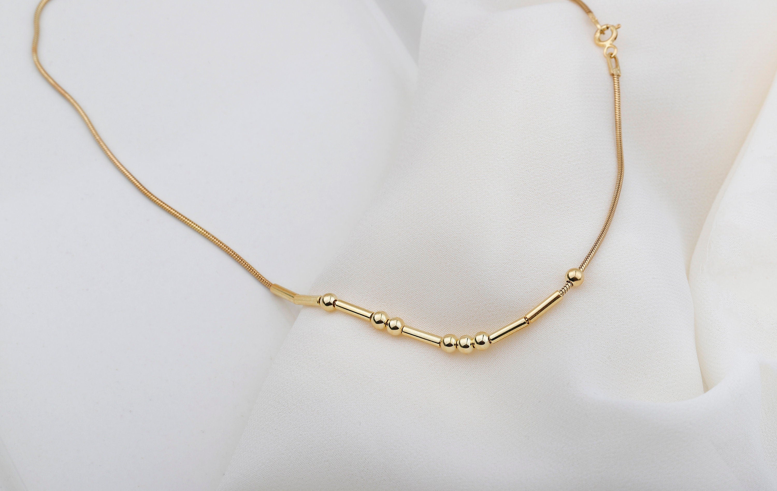 Custom Morse Code Necklace, 925 Sterling Silver Hidden Message